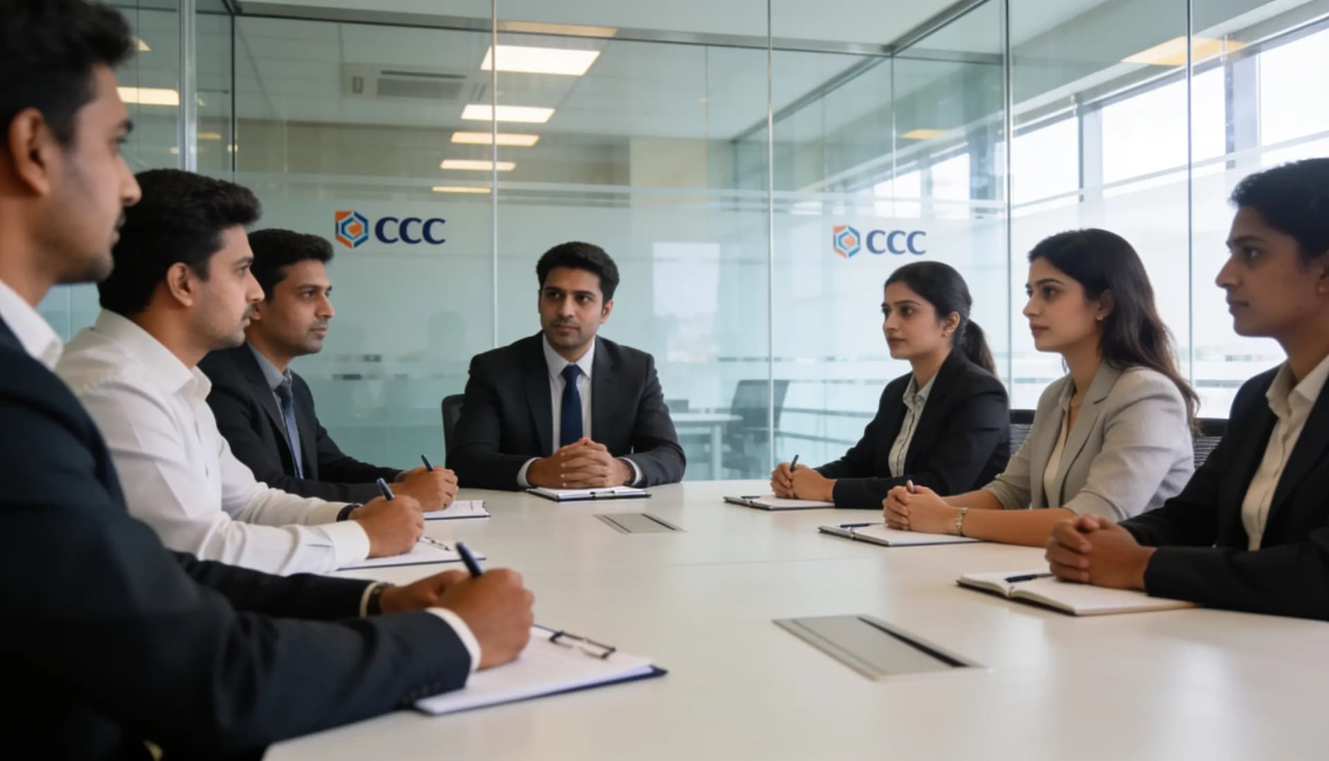 Diverse GCC team in a boardroom meeting